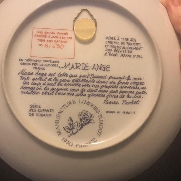 Vintage Limoges Les Enfants Marie Ange Collector Plate - Picture 2 of 5